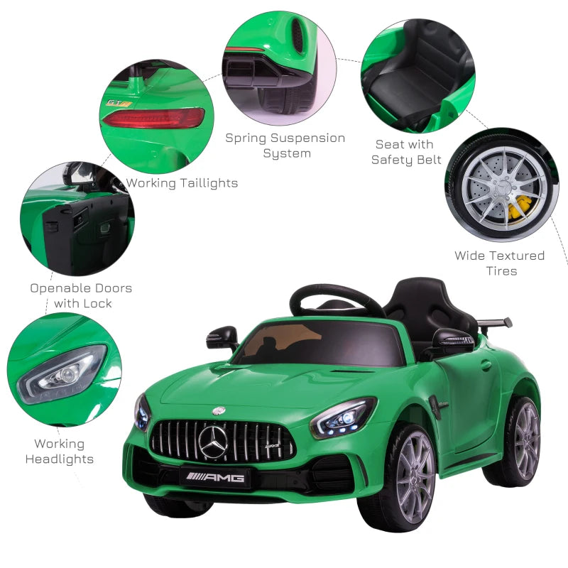 Green 12V Kids Electric Ride On Car with Remote Control & Music