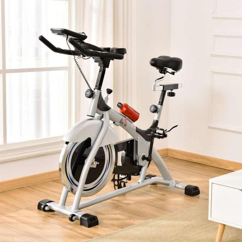 Black Indoor Cycling Exercise Bike with LCD Monitor