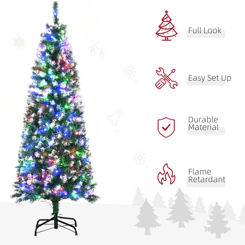 5FT Tall Pre-lit Slim Green Christmas Tree with 250 LED Lights