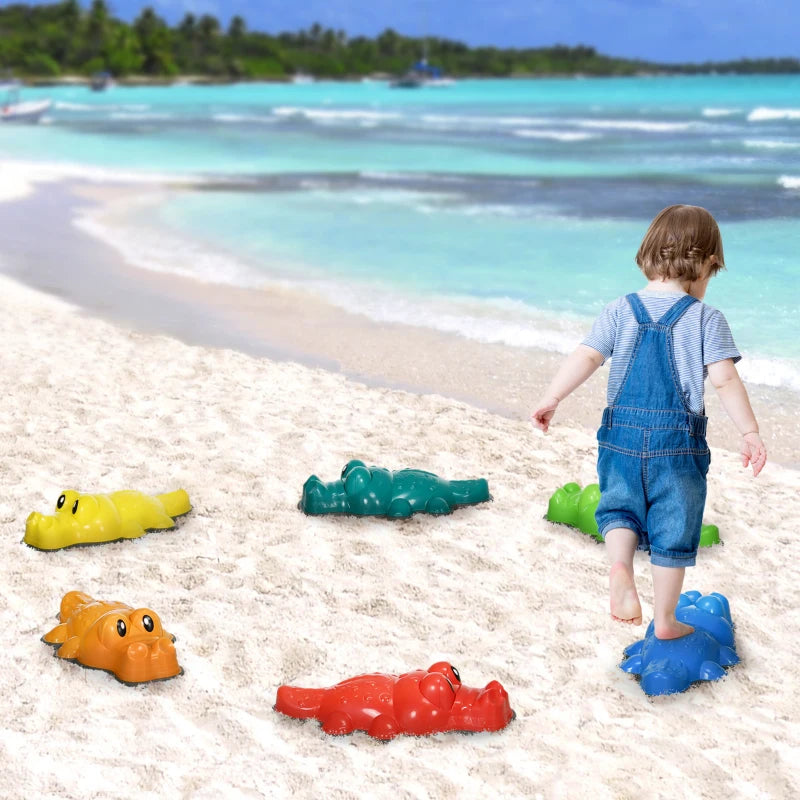 6PCs Crocodile Kids Stepping Stones Set - Sensory Toys with Anti-Slip Edge