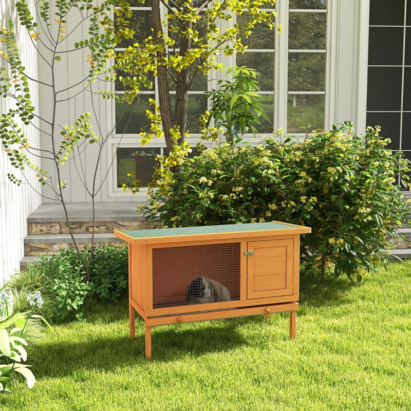 Small Outdoor Rabbit Hutch - Grey, 90 x 45 x 65cm