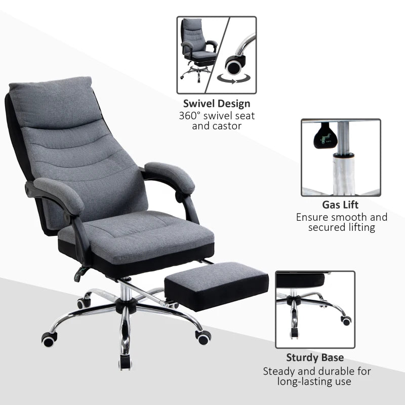 Grey Executive Office Chair with Reclining Feature