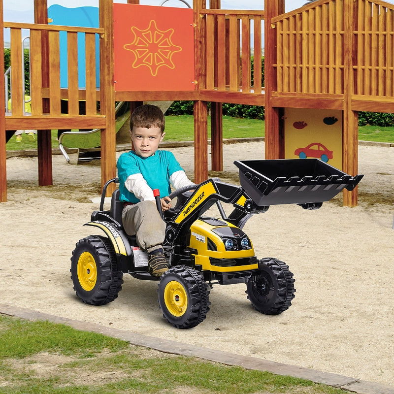 Yellow Kids Ride-On Excavator with Music & Headlight