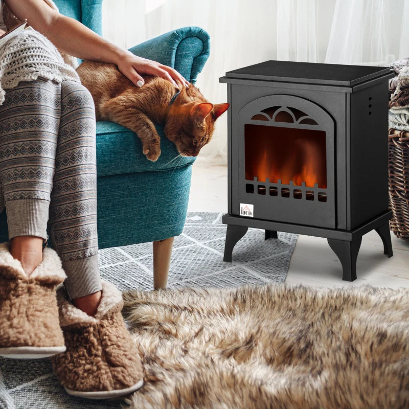 Black Ethanol Fireplace Stove - 1.2L Tank, 3 Hours Burn Time