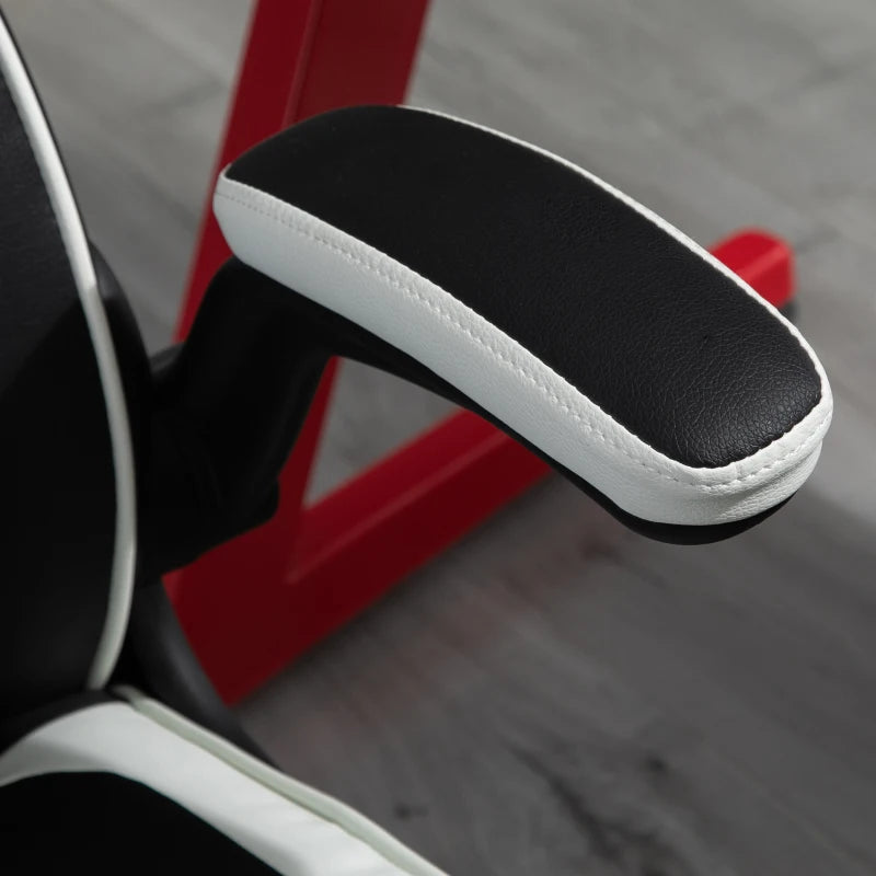 Black & White Ergonomic Gaming Chair with Adjustable Height