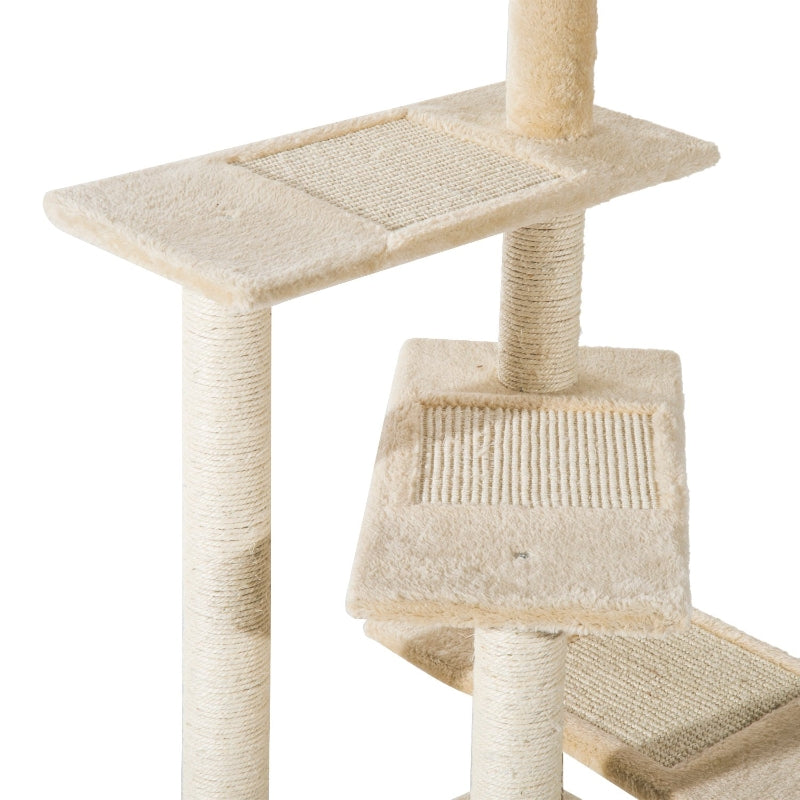 Beige 100cm Cat Tree Climbing Tower for Indoor Cats - Scratch Post & Activity Centre