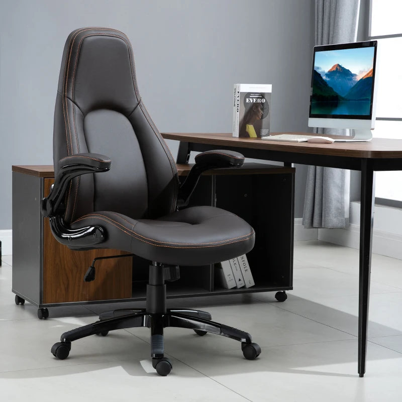 Brown Gaming Office Chair with Adjustable Arms and Height