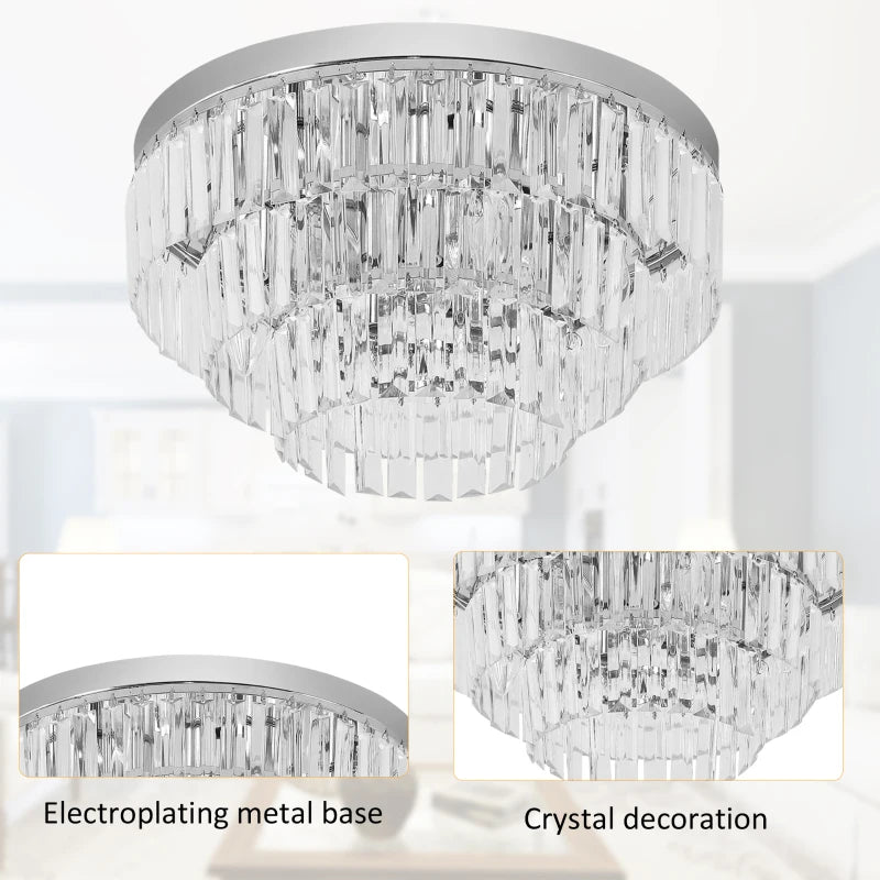 Modern 7-Light Crystal Ceiling Chandelier - Silver