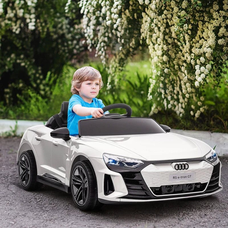 White Audi Licensed 12V Kids Electric Ride-On Car with Remote Control