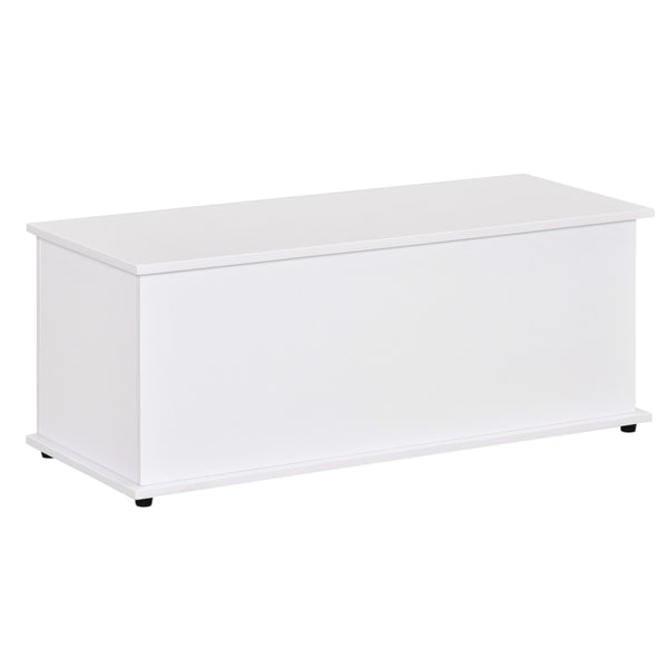 White Wooden Storage Bench with Lid