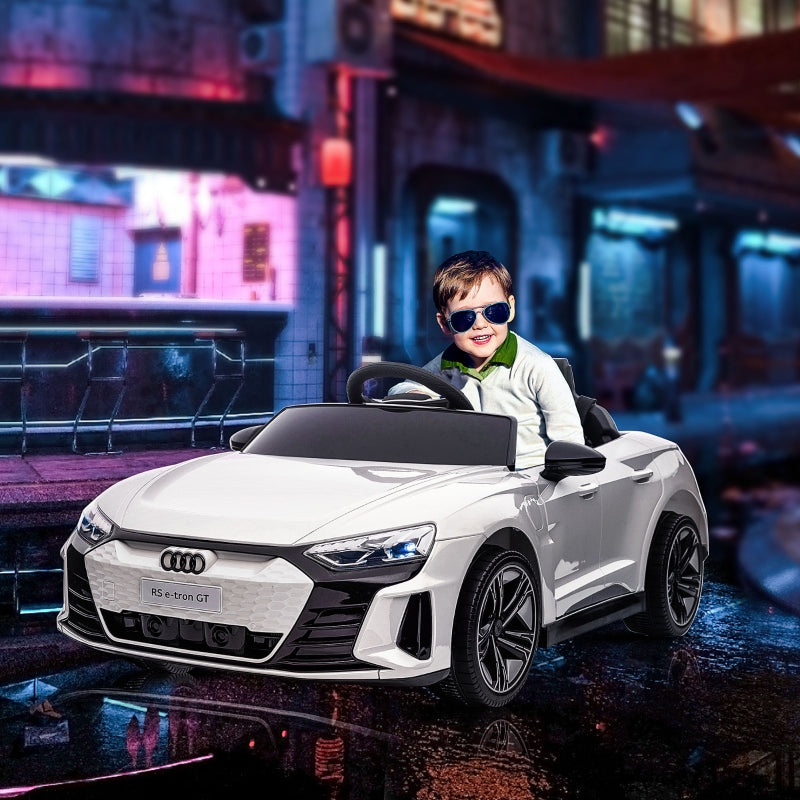 White Audi Licensed 12V Kids Electric Ride-On Car with Remote Control