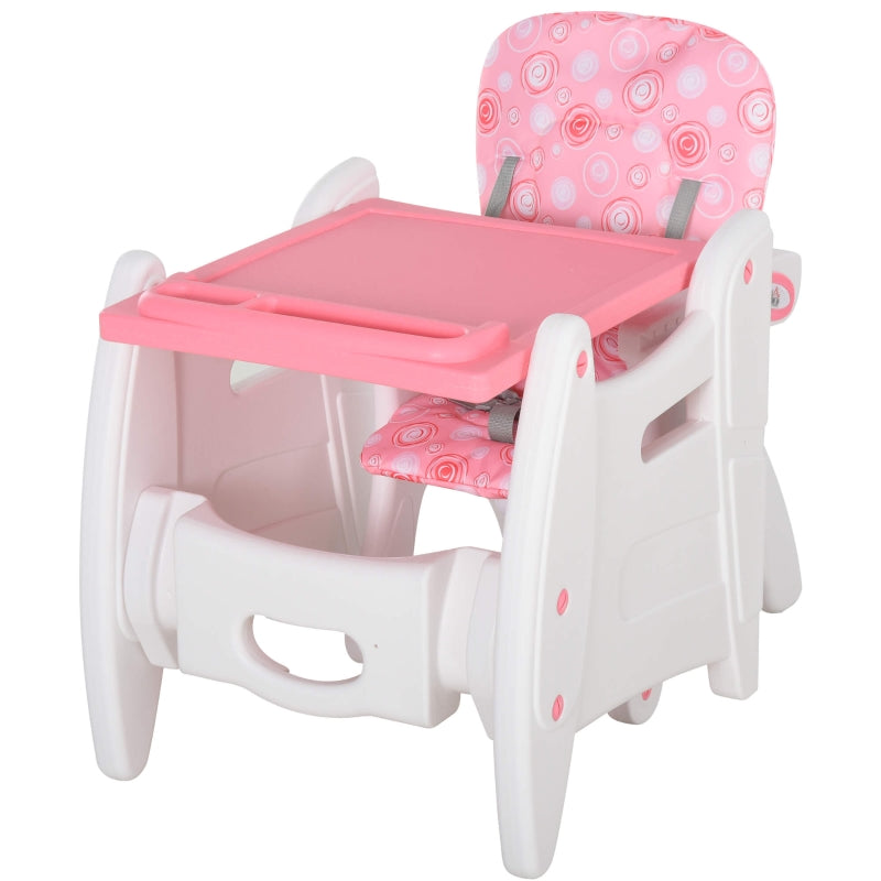 3-in-1 Pink Baby Booster High Chair