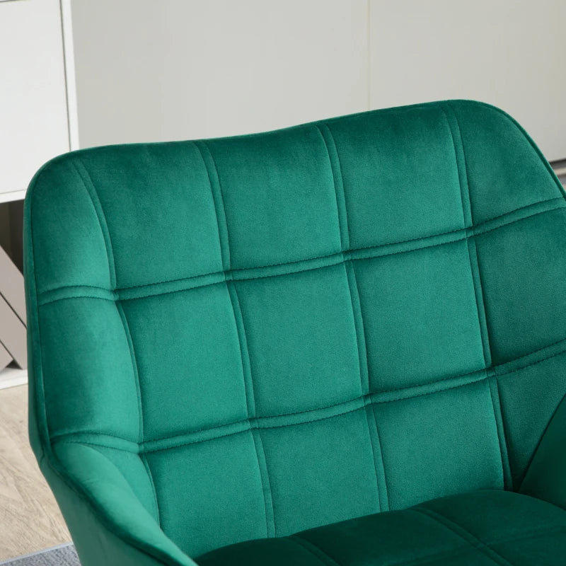 Green Modern Armchair Set with Wide Arms and Slanted Back