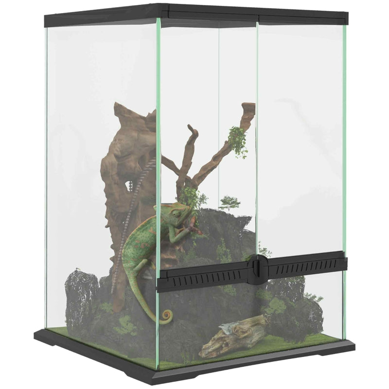 40L Reptile Vivarium with Anti-Escape Design and Ventilation - Ideal for Lizards, Frogs, Snakes, Turtles, Tortoises