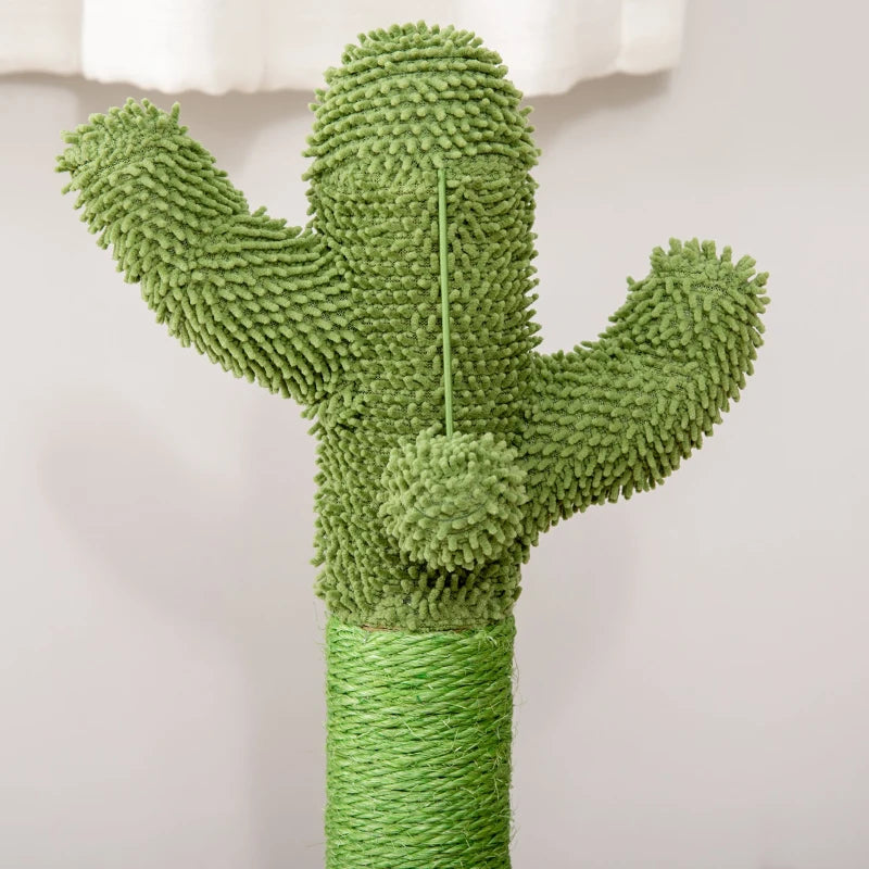 Cat Tree Cactus Scratching Post with Interactive Toys - 32x32x60cm