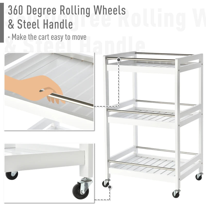 White 3-Tier Kitchen Storage Cart