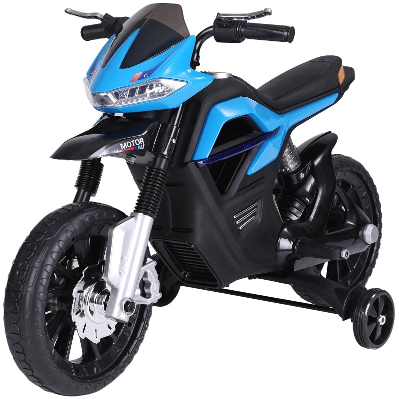 Blue Kids Electric Motorbike 6V Ride On Motorcycle with Lights and Music