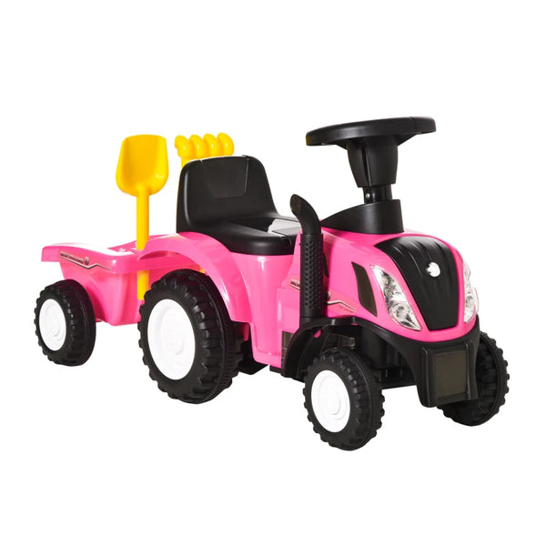 Pink Toddler Ride-On Tractor & Walker for Ages 1-3