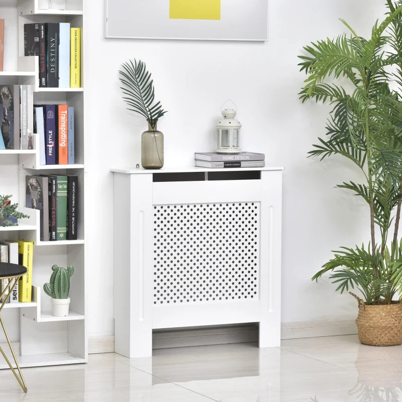 White Painted Wooden Radiator Cover - Modern Home Furniture (Small)