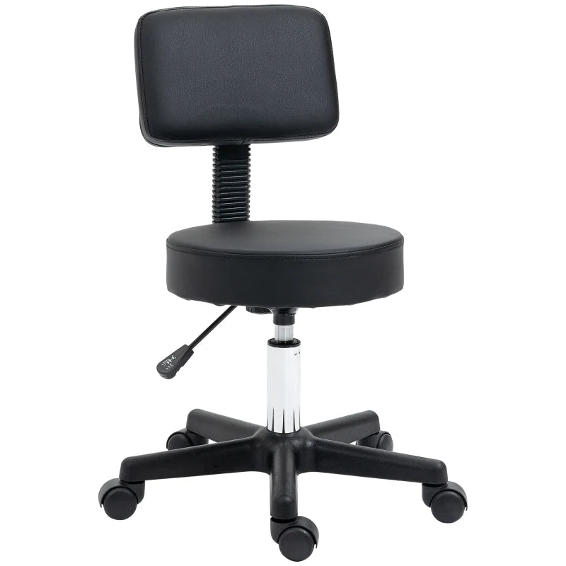 Black Swivel Salon Chair with Adjustable Height and Wheels