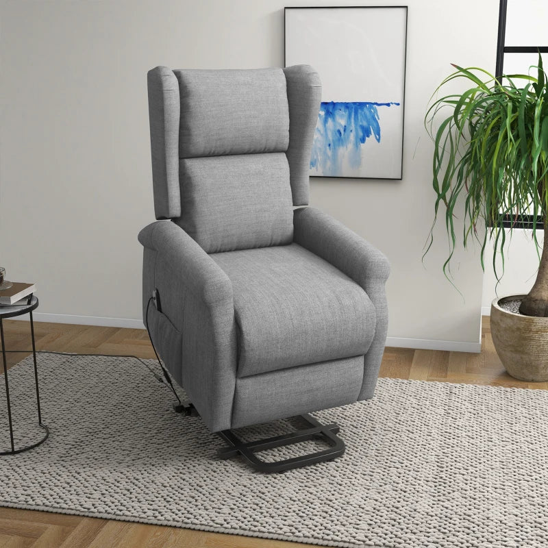 Grey Electric Power Lift Recliner Chair for Elderly with Remote Control