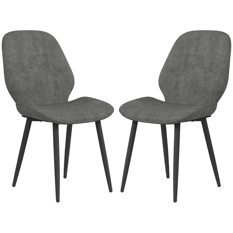 Grey Velvet Dining Chairs, Set of 2 with Metal Legs for Living Room