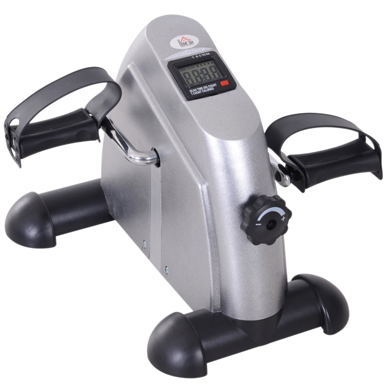 Silver Mini Pedal Exerciser with LCD Display