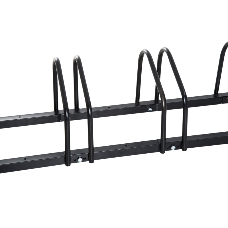 Black Bike Storage Rack - Wall or Floor Mount Bicycle Stand (5 Racks)