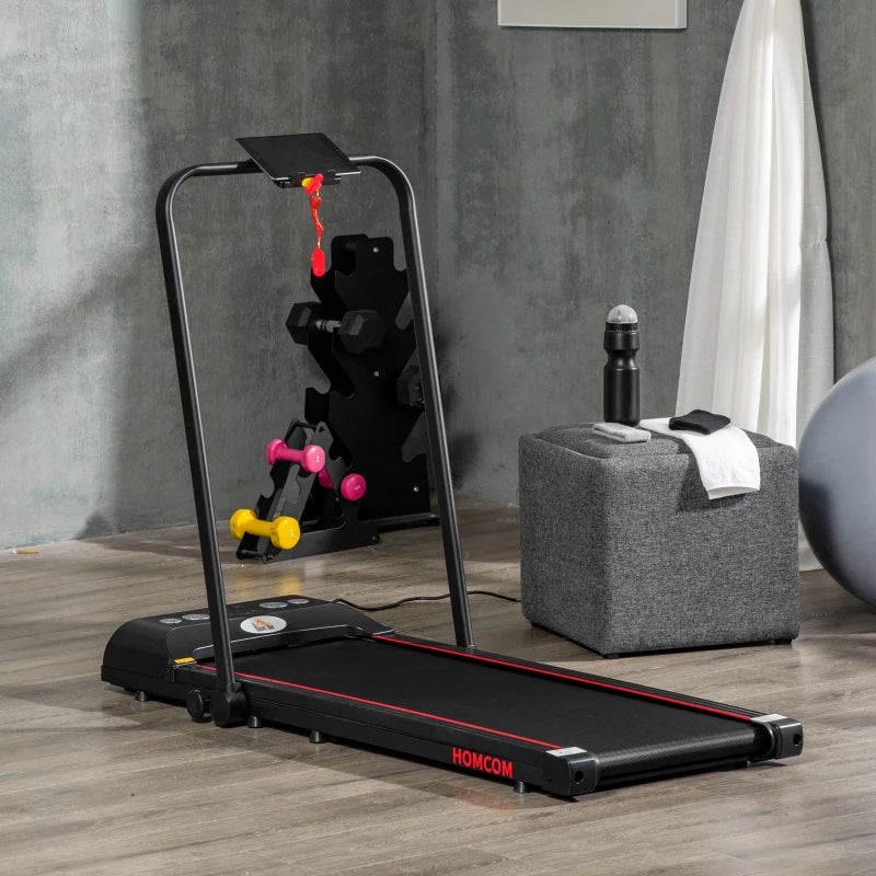 Compact Foldable Walking Treadmill with LED Display - Black