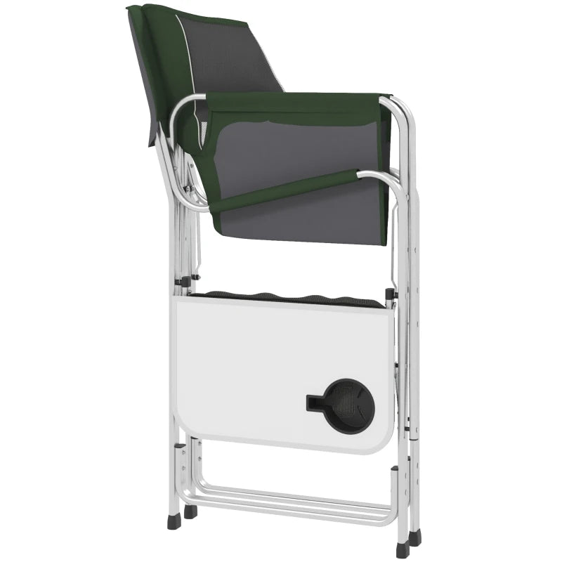 Green Folding Camping Chair with Cooler Bag Table