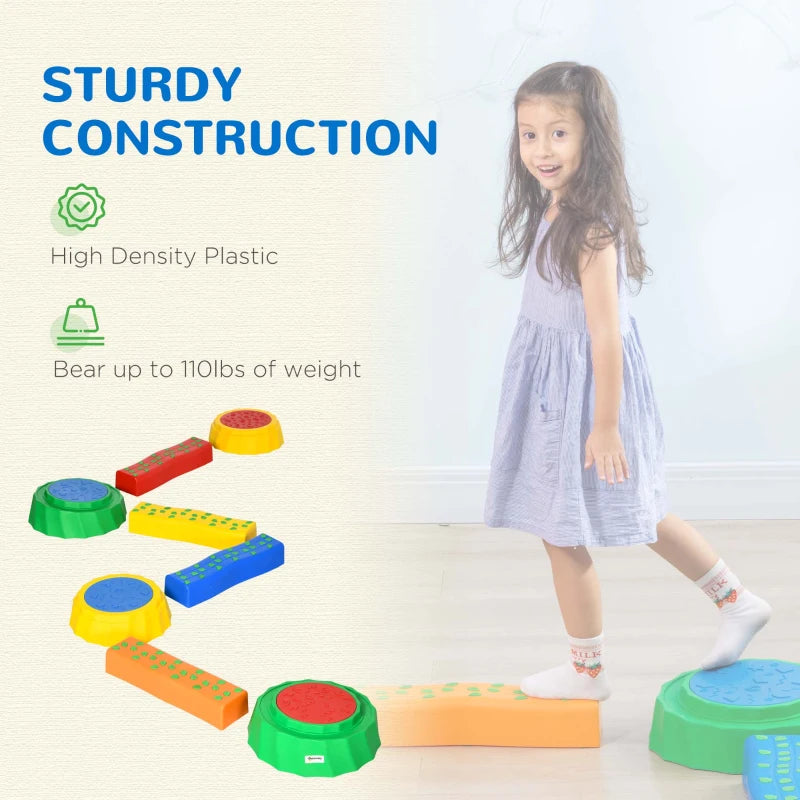 Multicoloured Kids Non-Slip Stepping Stones Set - 8 Pieces