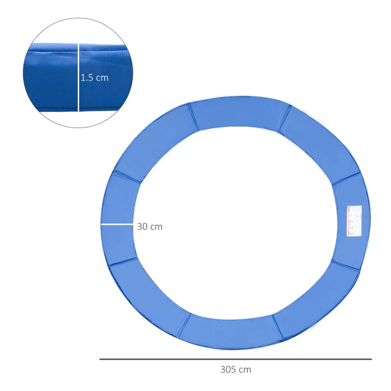 Blue 10FT Trampoline Safety Pad Replacement - 305cm Foam Padding