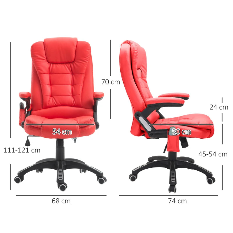 Red High Back Massage Office Chair with Heat