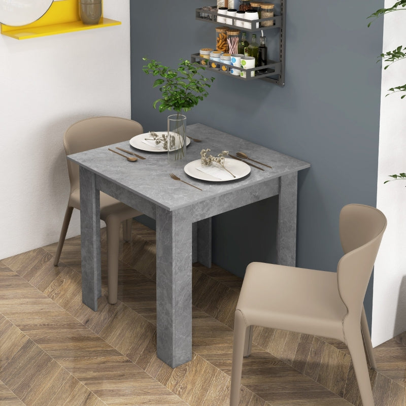Modern Grey Square Dining Table with Faux Cement Effect