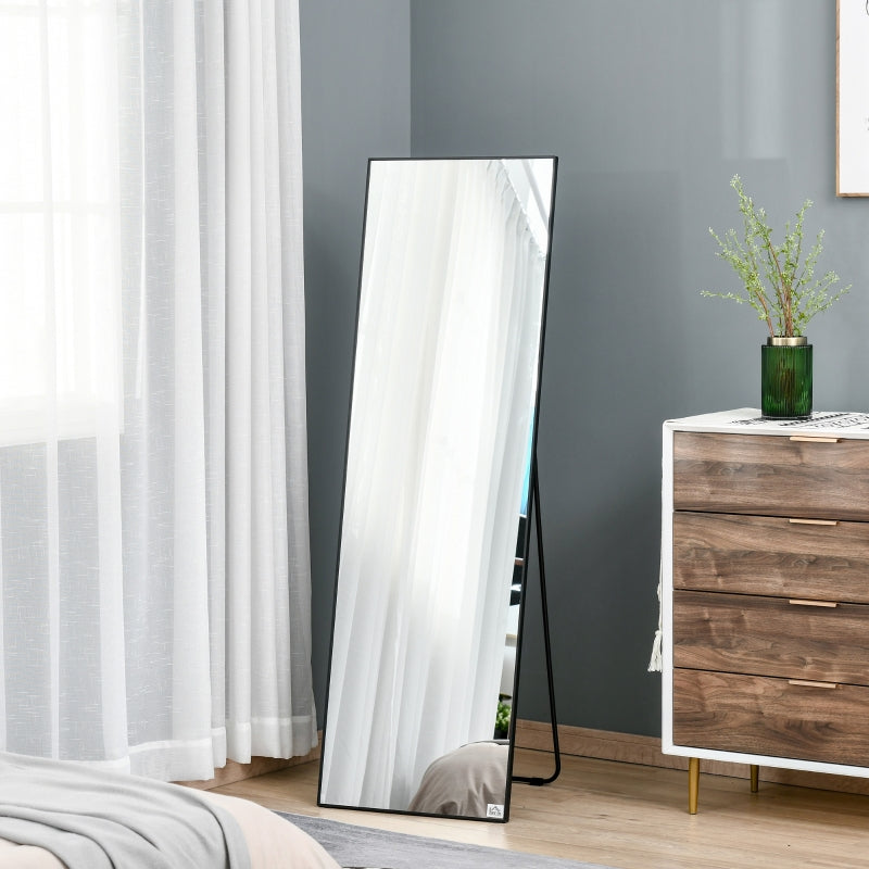 Black Full Length Floor Standing/Wall Hanging Mirror, 50x161.5cm