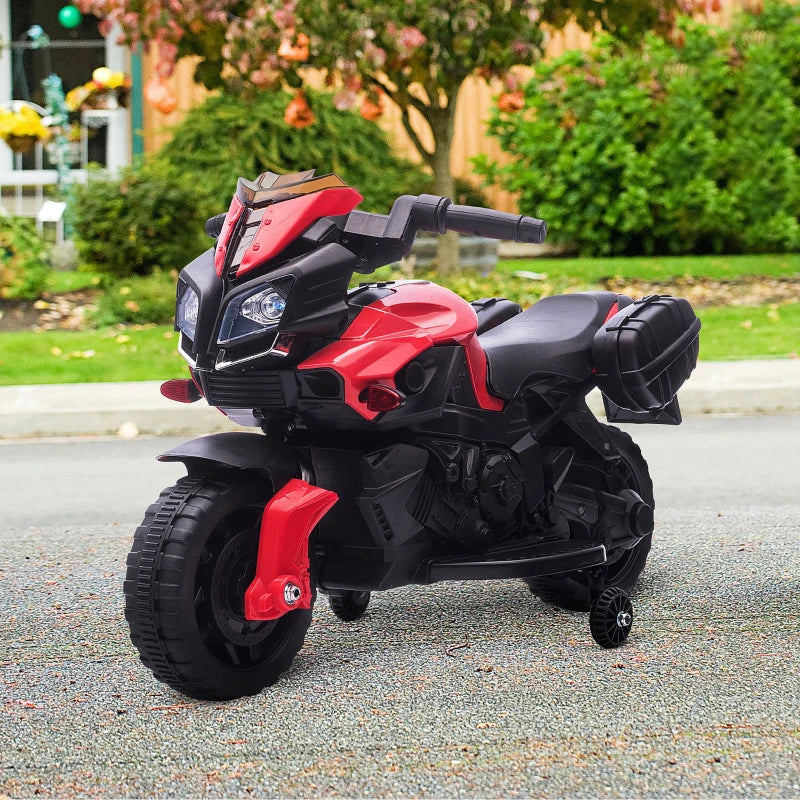 Red Kids Electric Motorbike 6V Ride-On Motorcycle with Lights & Sounds