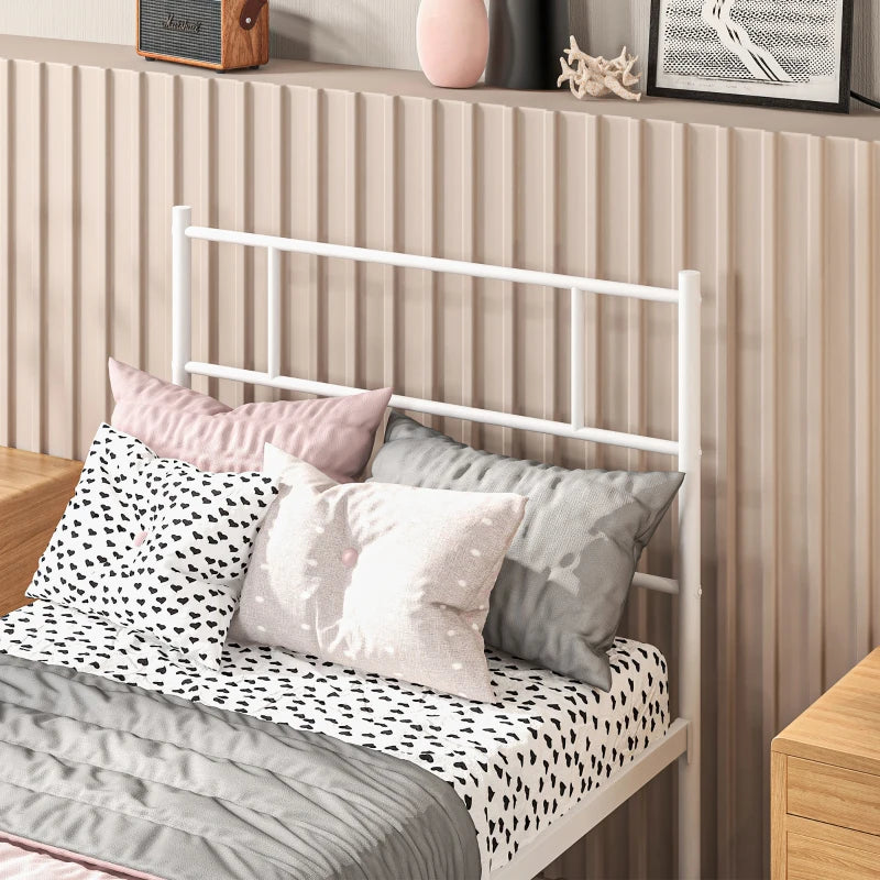 Metal Single Bed Frame with Headboard, Footboard, and Storage - Black