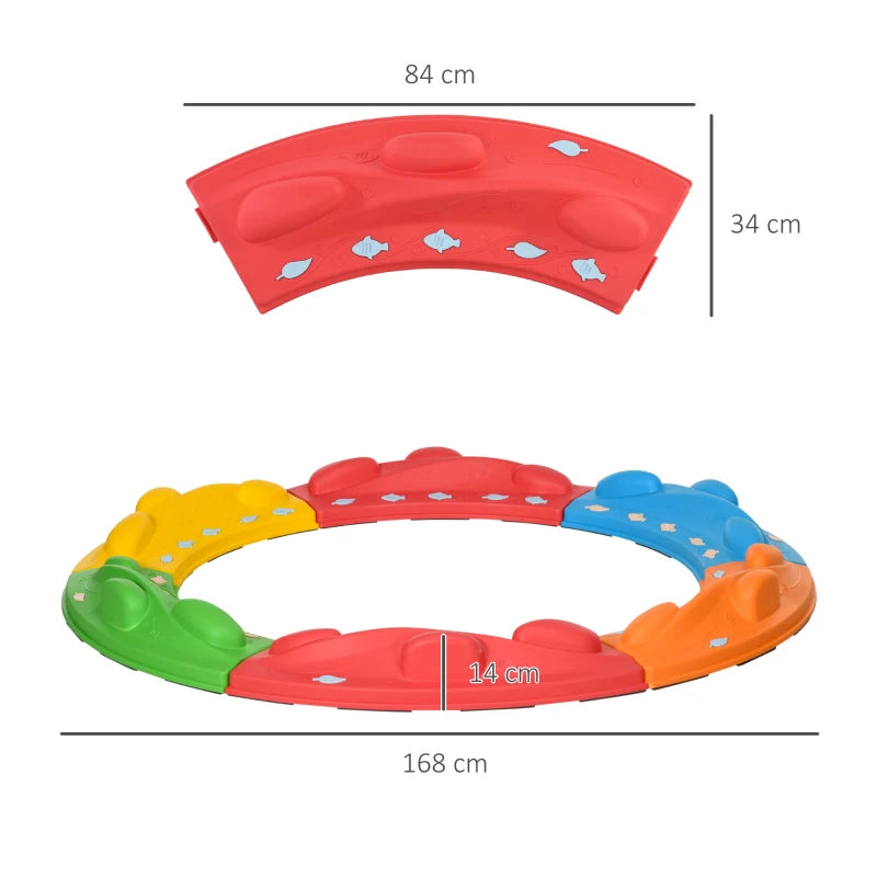 Kids Multicoloured Balance Beam & Stepping Stones Set, Ages 3-8