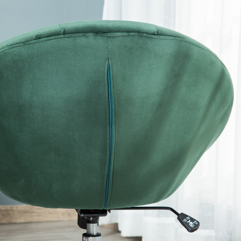 Green Velvet Swivel Vanity Chair with Adjustable Height