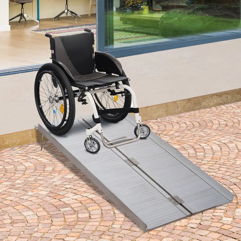 4ft Portable Aluminum Wheelchair Ramp - Silver