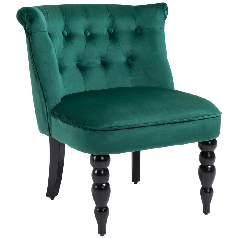 Green Velvet Wingback Accent Chair with Wooden Legs