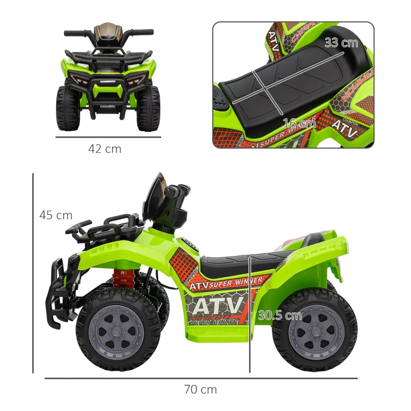 Green Kids Electric Quad Bike with Music | 18-36 Months