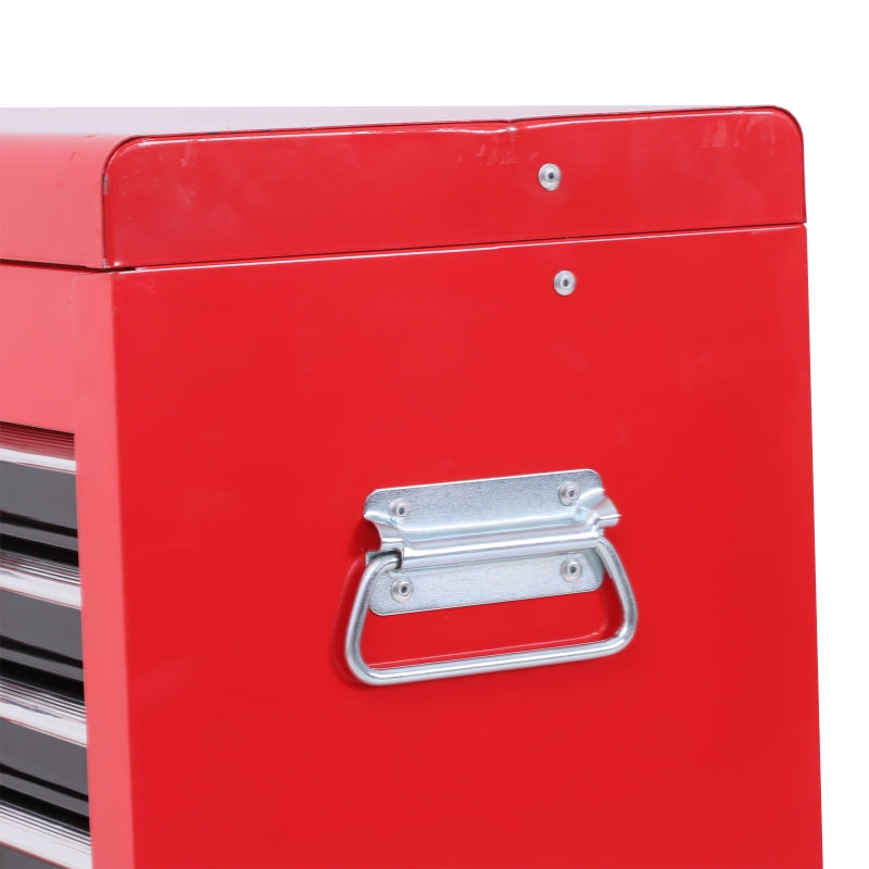 Red Metal Tool Cabinet with 6 Drawers and Pegboard, 61.6 x 33 x 108cm