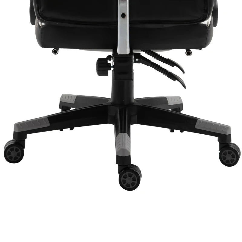 Grey Ergonomic Gaming Chair with Footrest and Lumbar Support