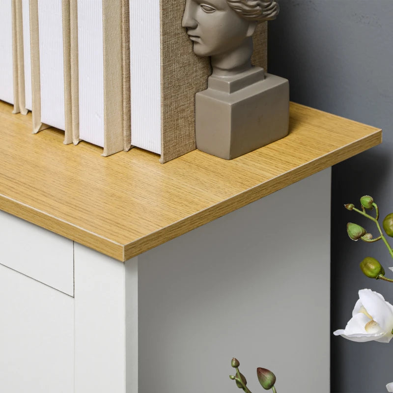 White Modern Sideboard Storage Cabinet with Double Doors and Drawers