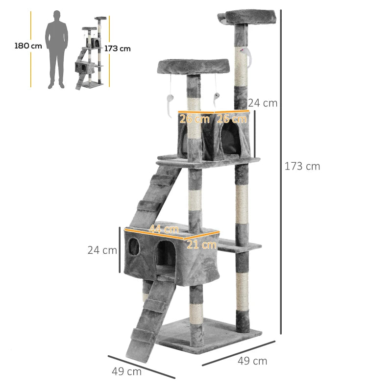 Grey Cat Tree Scratching Post