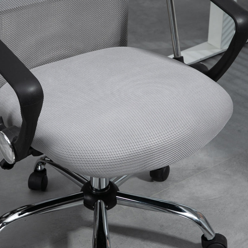 Light Grey Ergonomic Mesh Office Chair with Adjustable Height & Tilt