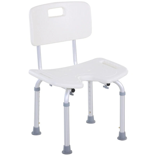 Adjustable Aluminum Bath Stool - White