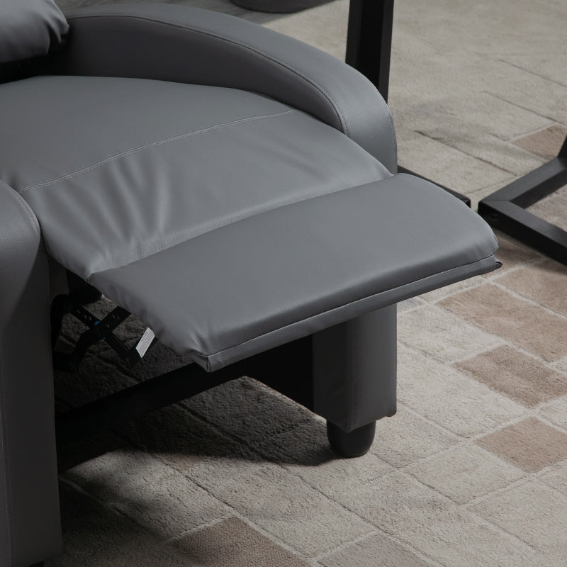 Grey Massage Recliner Armchair with Adjustable Leg Rest