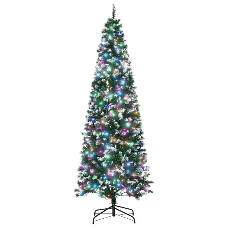 7FT Tall Pre-lit Slim Green Christmas Tree with 350 LED Lights